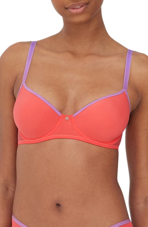 Juicy Couture velvet triangle bra with branded elastic in pink