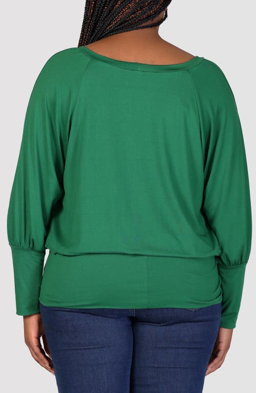 24seven Comfort Apparel Long Sleeve Jersey Top In Green