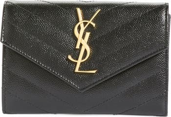 SAINT LAURENT: Monogram wallet in leather - Black  Saint Laurent wallet  607659DZEDW online at