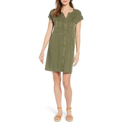 Petite Caslon Utility Dress, Green