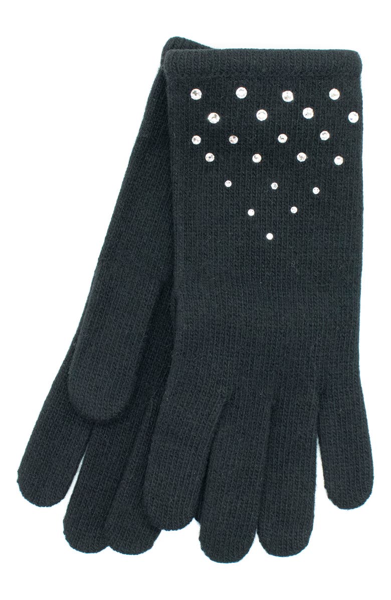 Sagester Neutral-toned gloves with crystals