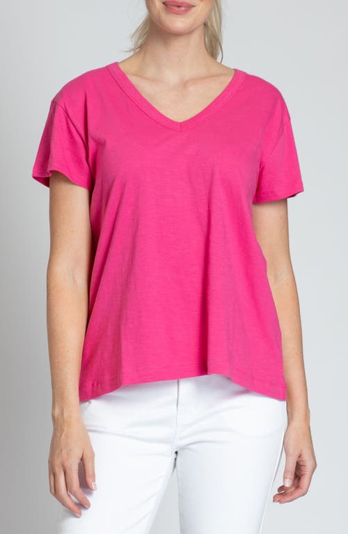 V-Neck High-Low T-Shirt in Pink