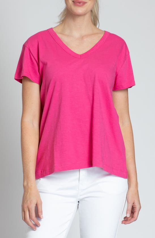 Shop Apny V-neck High-low T-shirt In Pink