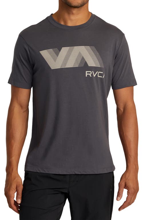 Shop Rvca Va Blur Performance Graphic Tee In Slate