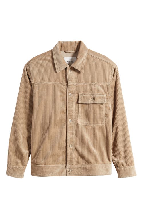 NN07 Vince 1077 Stretch Organic Cotton Corduroy Trucker Jacket Desert Khaki at Nordstrom,