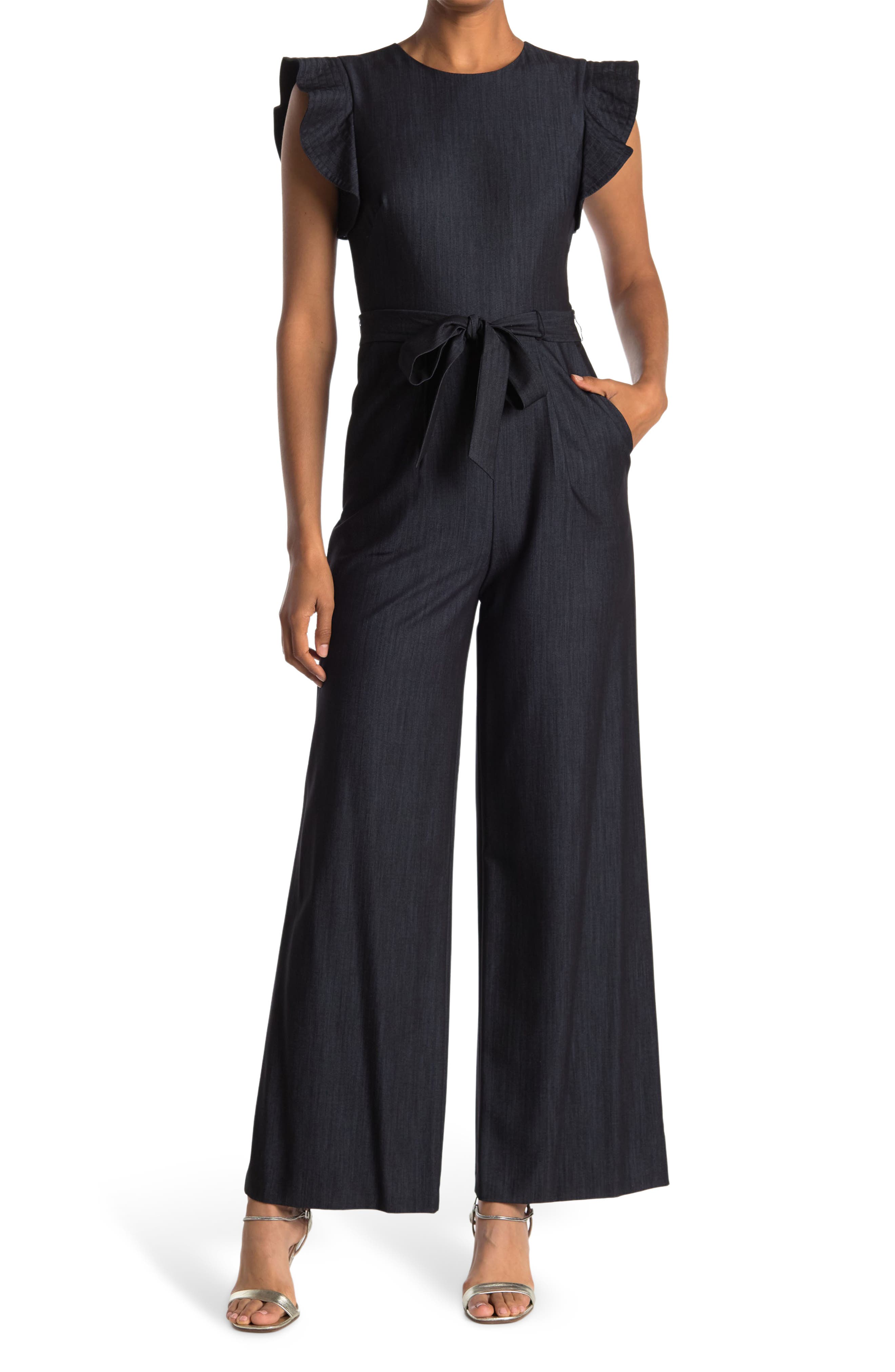 calvin klein ruffle jumpsuit