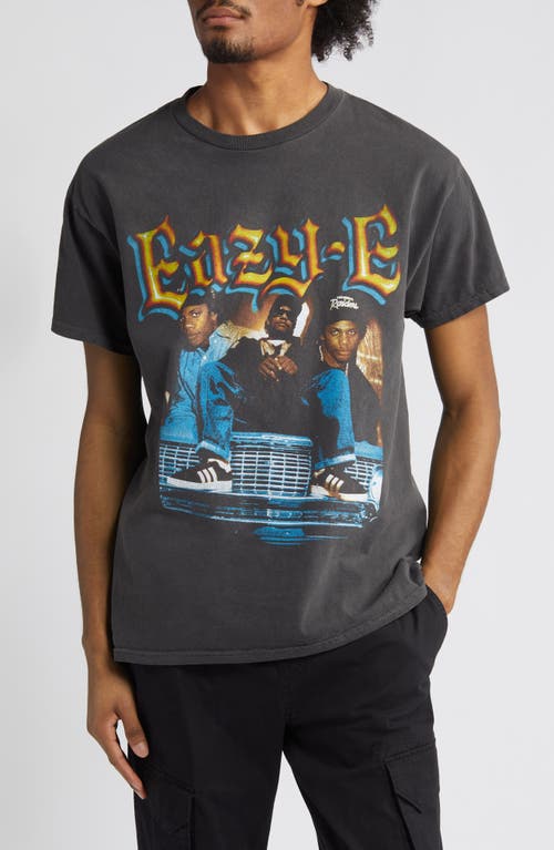 Eazy-E Cotton Graphic T-Shirt in Black Pigment Wash