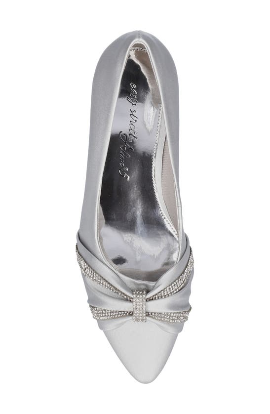 Shop Easy Street Millie Ruched Pump In Silver Satin