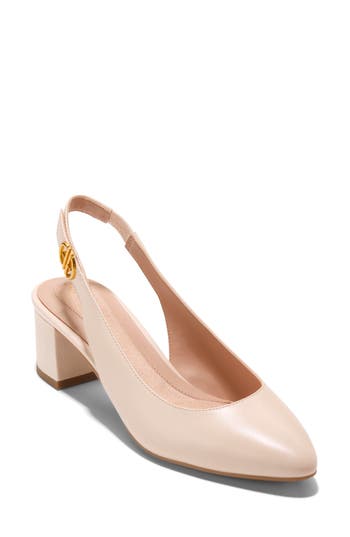 Shop Cole Haan The Go To Slingback Pump In Bleached Tan Ltr