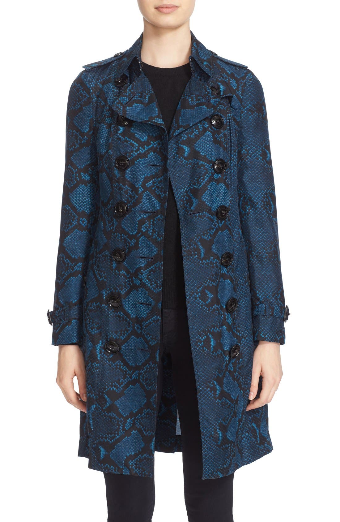 Burberry Sandringham Snake Print Silk Trench Coat Nordstrom