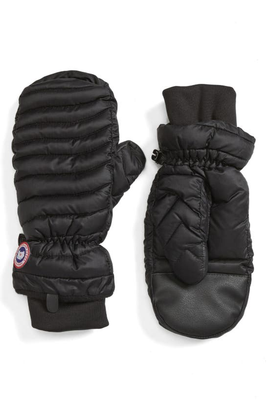 Canada Goose Mitts Lightweight Down-filled Gloves In Black