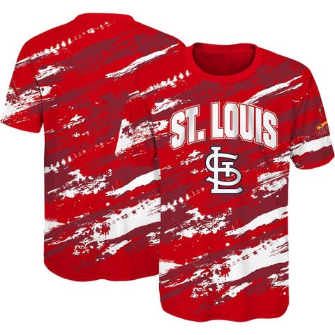 St. Louis Cardinals Fanatics Branded Weathered Official Logo Tri-Blend T- Shirt - Red