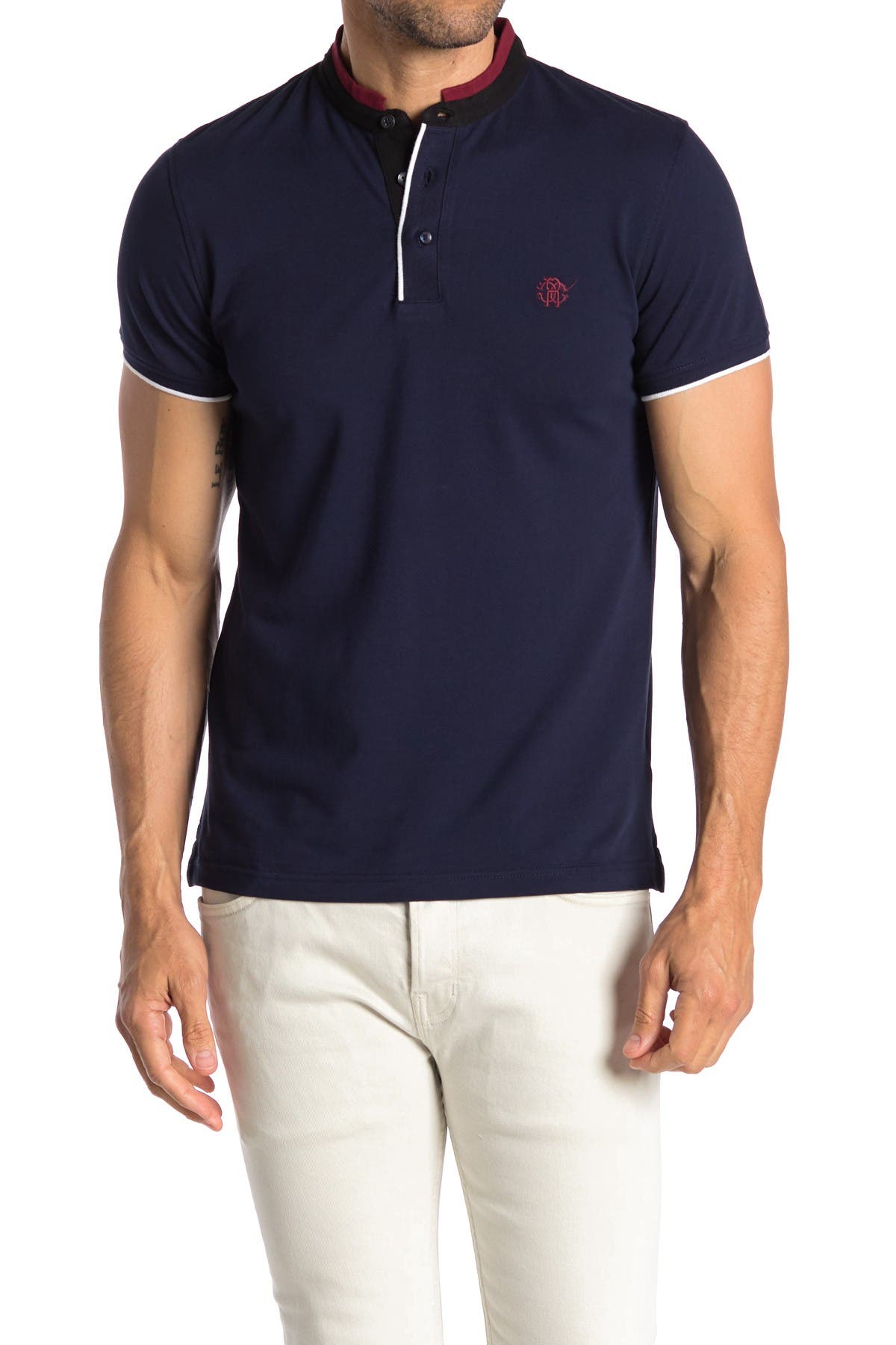 Band collar polo Clearance