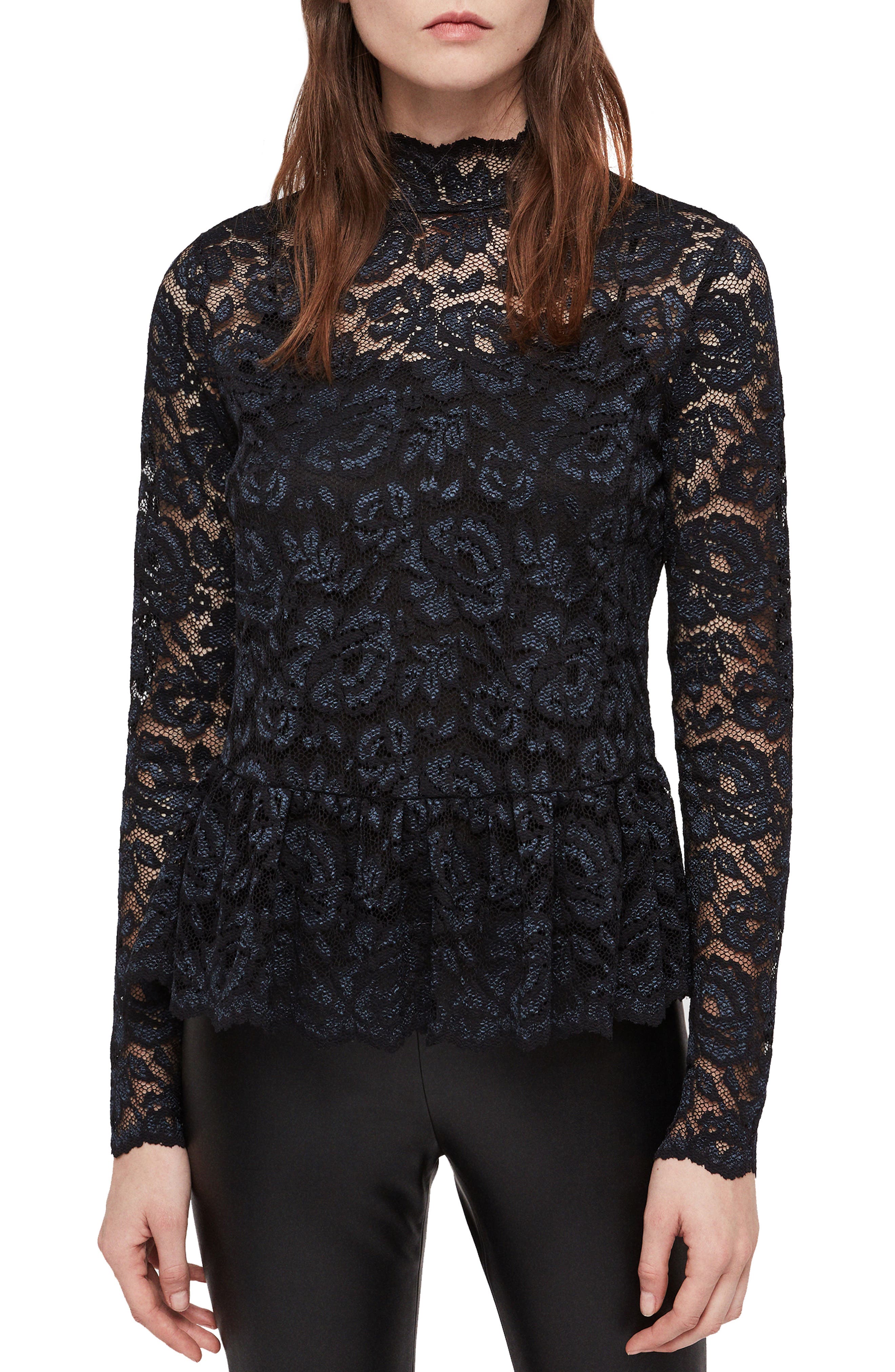 lace peplum tops with sleeves