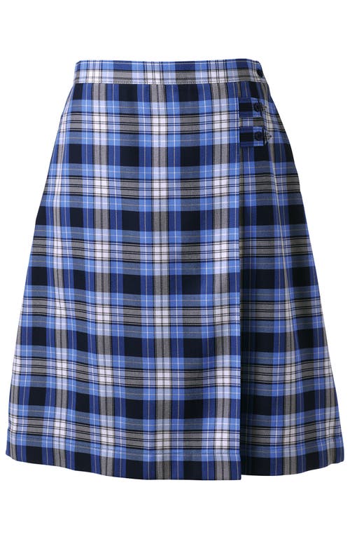 Shop Lands' End School Uniform Young  Plaid A-line Skirt Below The Knee In Clear Blue Plaid