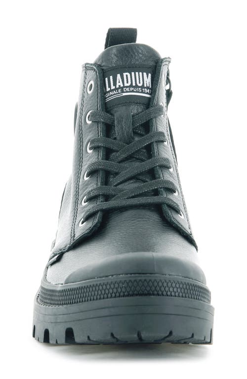Palladium Pallabase Leather Bootie In Black/black