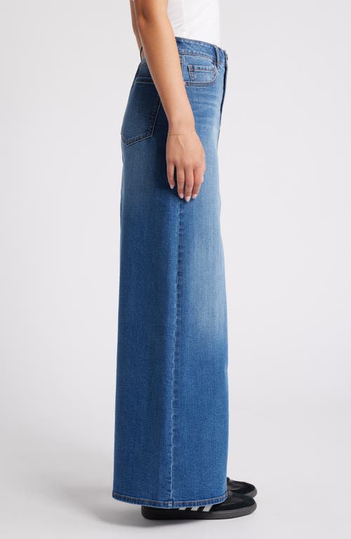 1822 Denim Front Slit Denim Maxi Skirt In Charlie