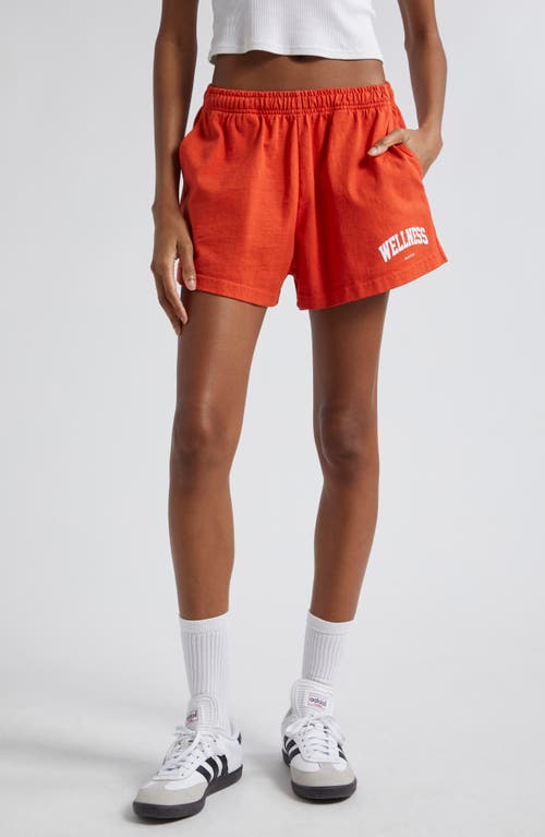 Sporty & Rich Wellness Ivy Disco Cotton Shorts Red Clay at Nordstrom,