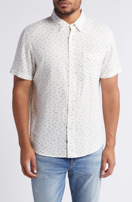 Shop Rails Carson Floral Short Sleeve Button-up Shirt In Kyoto Petal White