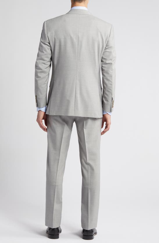 Shop Canali Siena Regular Fit Solid Grey Wool Suit In Light Grey