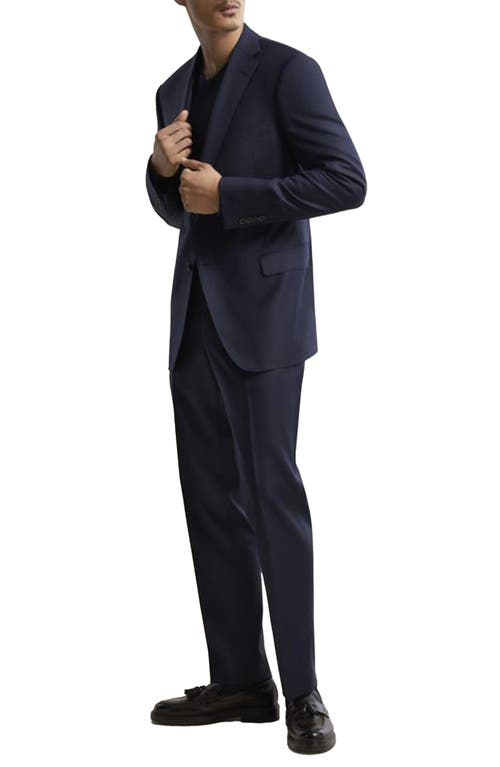 Shop Samuelsohn Ice Wool Serge Suit In Navy