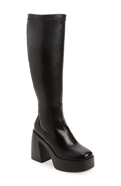Nashla Knee High Platform Boot in Black