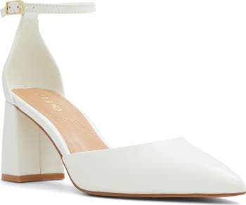 Aldo white block heel hotsell