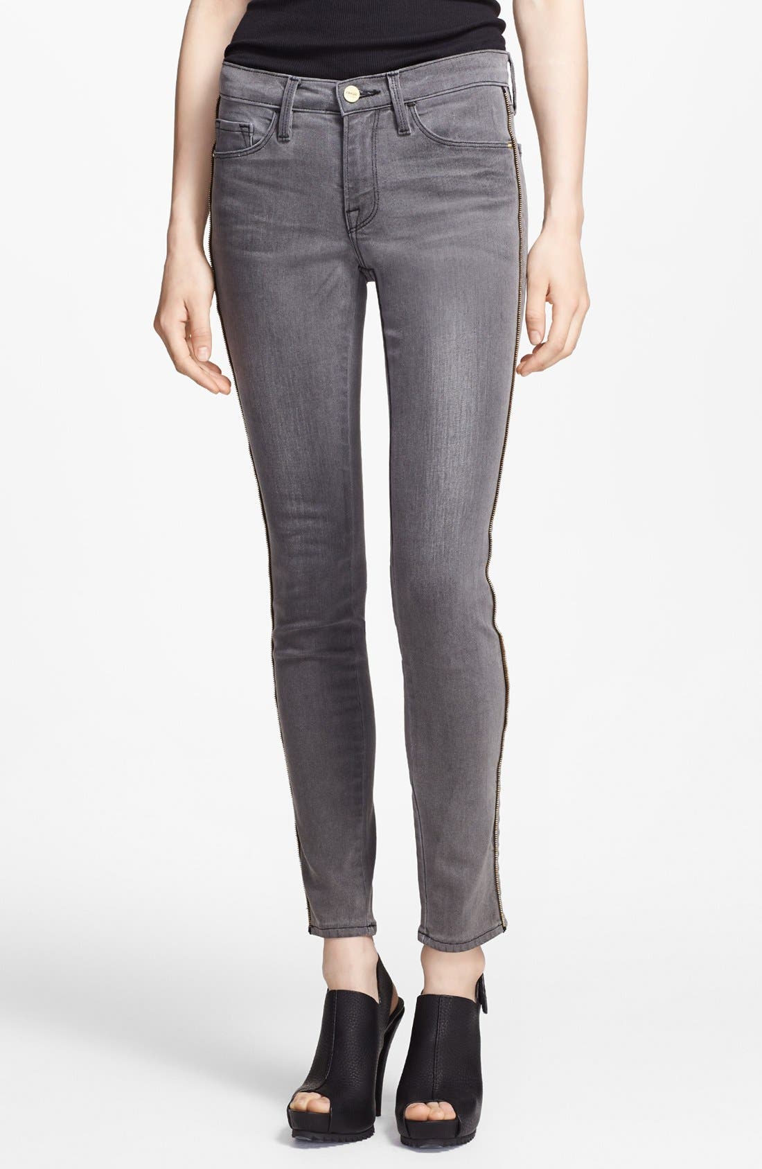 Frame Denim 'Le Skinny' Zip Detail Jeans (Thacher) Nordstrom