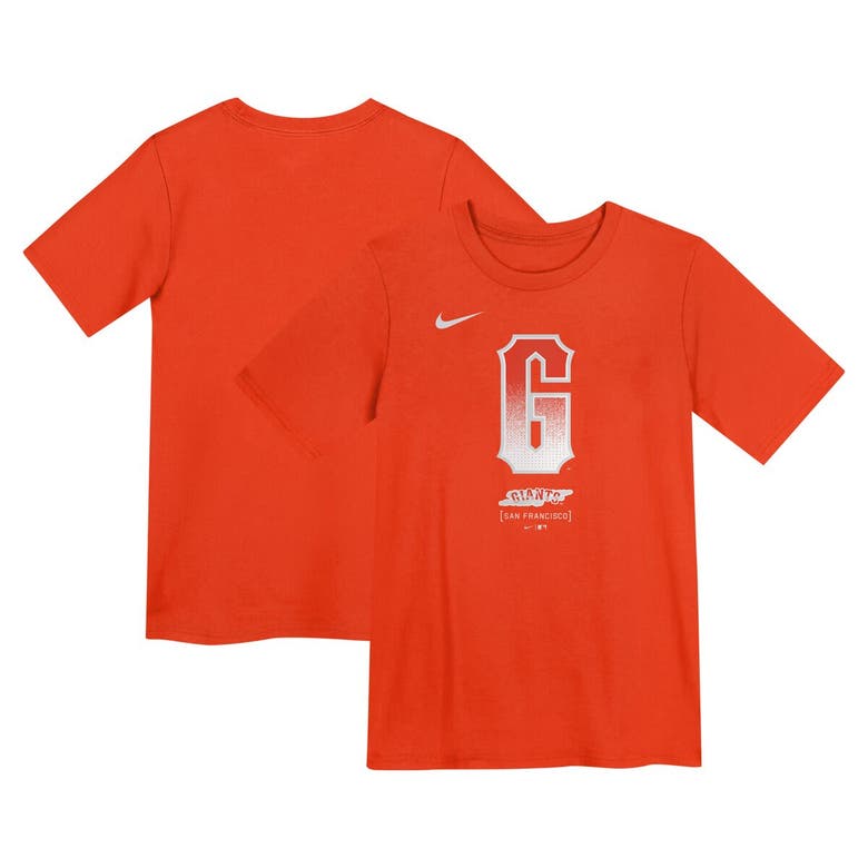 Nike Kids' Preschool  Orange San Francisco Giants City Connect Large Logo T-shirt