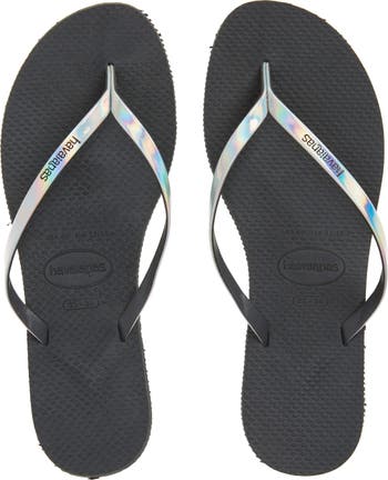 You Metallic Flip Flops