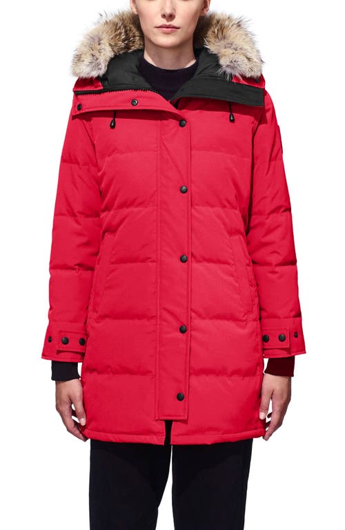 Canada Goose Shelburne Fusion Fit Genuine Coyote Fur Trim Down Parka in Red at Nordstrom, Size Xx-Small