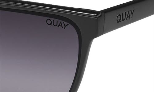 Shop Quay Top Shelf 41mm Gradient Small Square Sunglasses In Matte Black/smoke