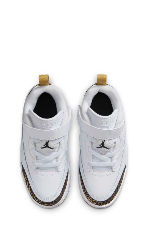 Shop Nike Kids' Spizike Low Sneaker In White/gold/sail