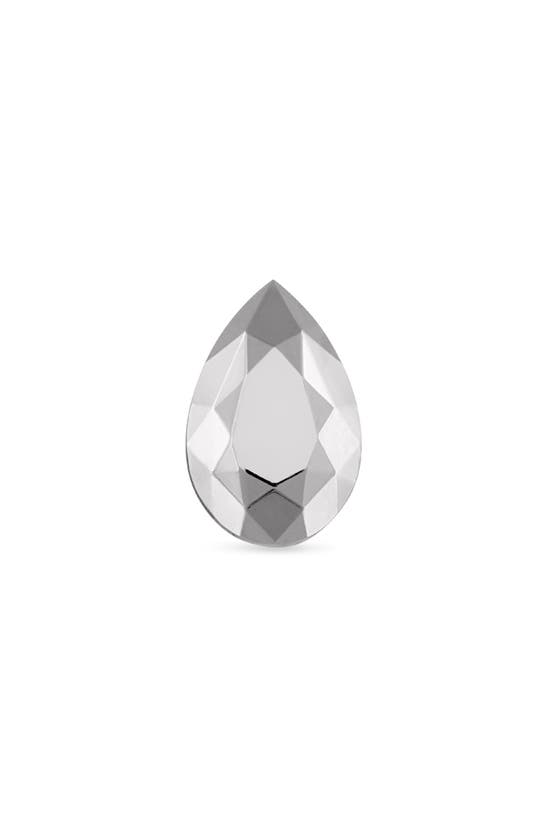 Shop Maria Tash Faceted Pear Single Threaded Stud Earring In White Gold