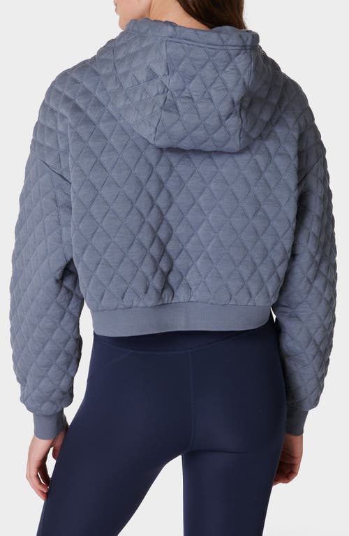 Shop Sweaty Betty Sandwash Quilted Hoodie In Endless Blue