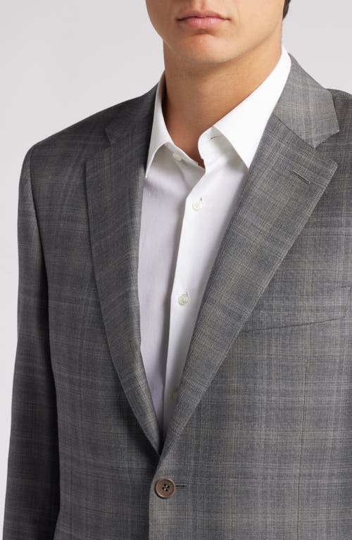 Canali Siena Regular Fit Plaid Wool Sports Coat In Light Grey