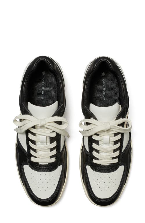 Shop Tory Burch Clover Court Sneaker In Purity/perfect Black