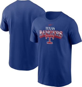 Men's Nike Royal Texas Rangers Cooperstown Collection Rewind Arch T-Shirt
