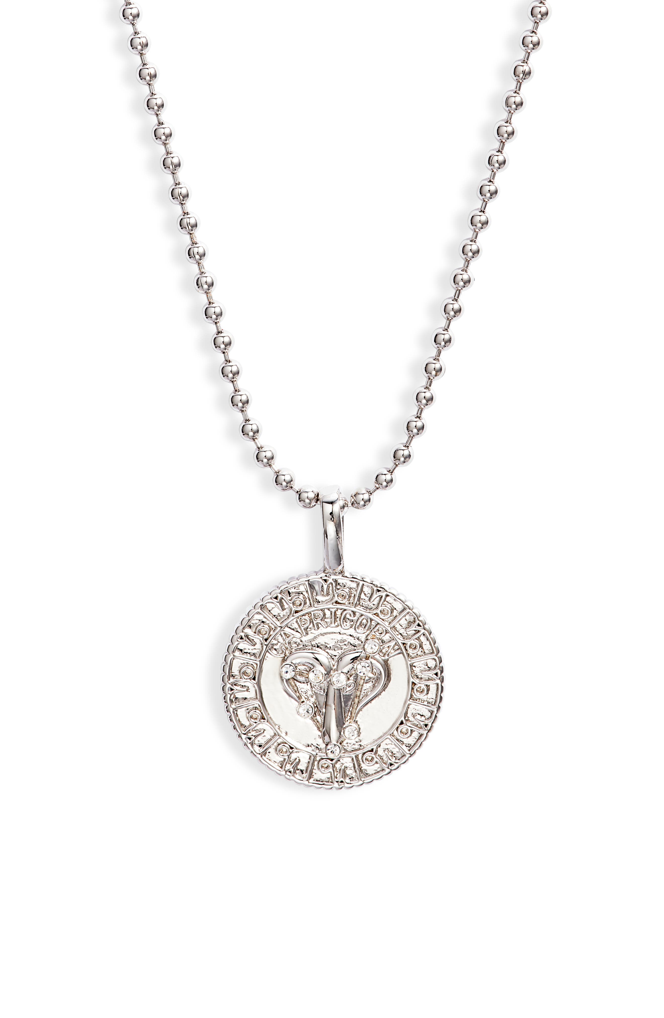 Melinda Maria Zodiac Pendant Necklace In Silver- Taurus