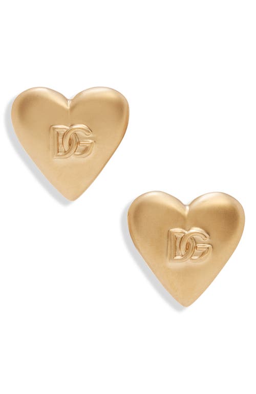 Shop Dolce & Gabbana Dolce&gabbana Dg Heart Drop Earrings In Zoo00 Oro