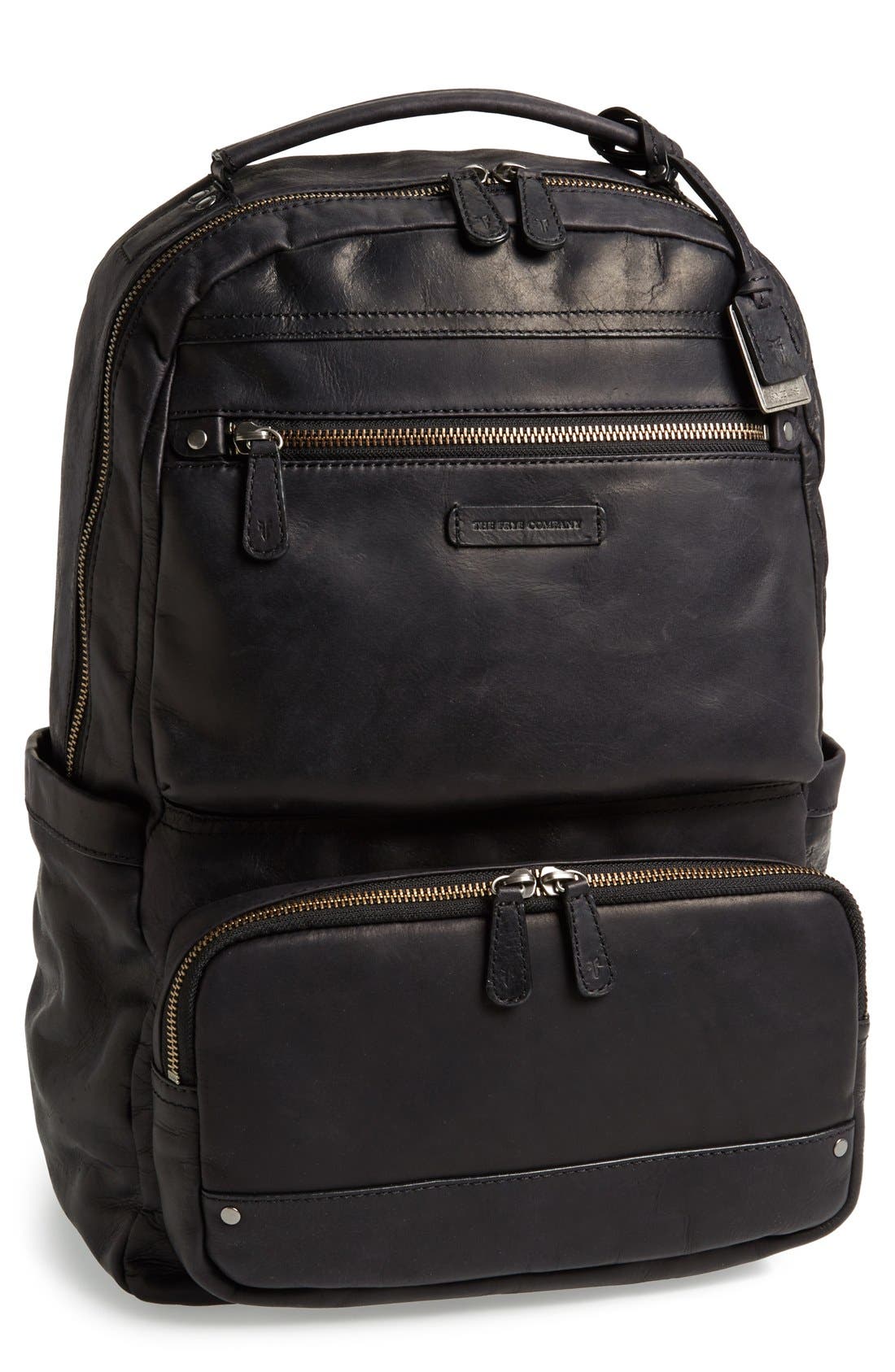frye logan leather backpack
