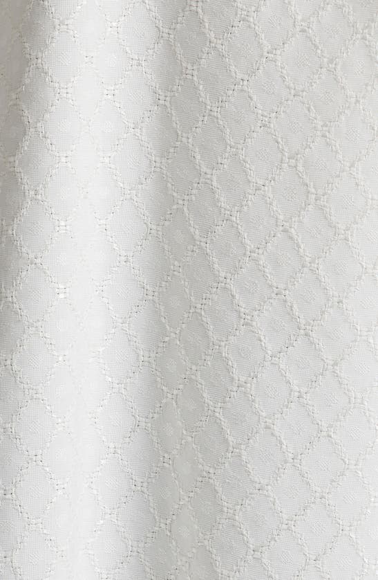 Shop Golden Goose Crystal Embellished Jacquard Silk Blend Button-up Shirt In Heritage White