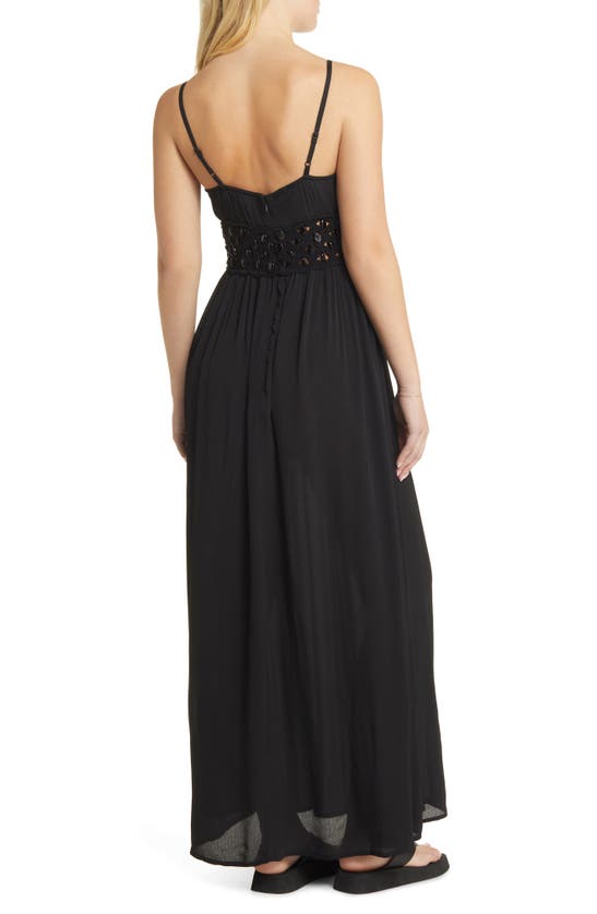Shop Topshop Beaded Waist Maxi Dress In Black