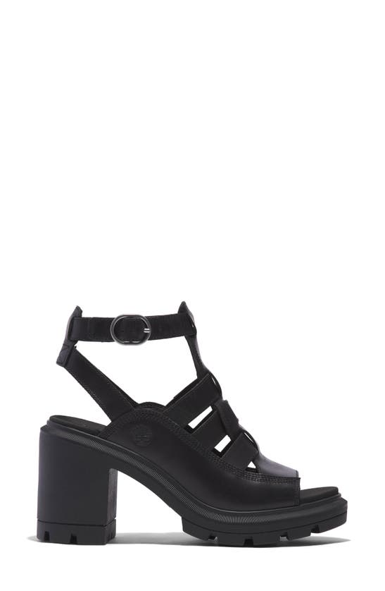 Timberland Allington Heights Womens Heeled Fisherman Sandals In Black Full Grain