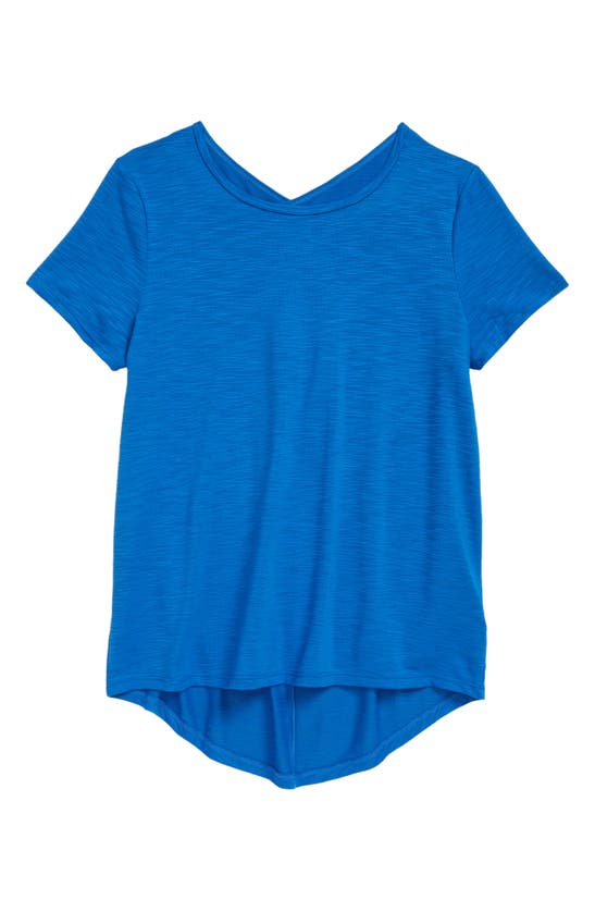 Zella Girl Kids' Crossback Cutout T-shirt In Blue Nautical