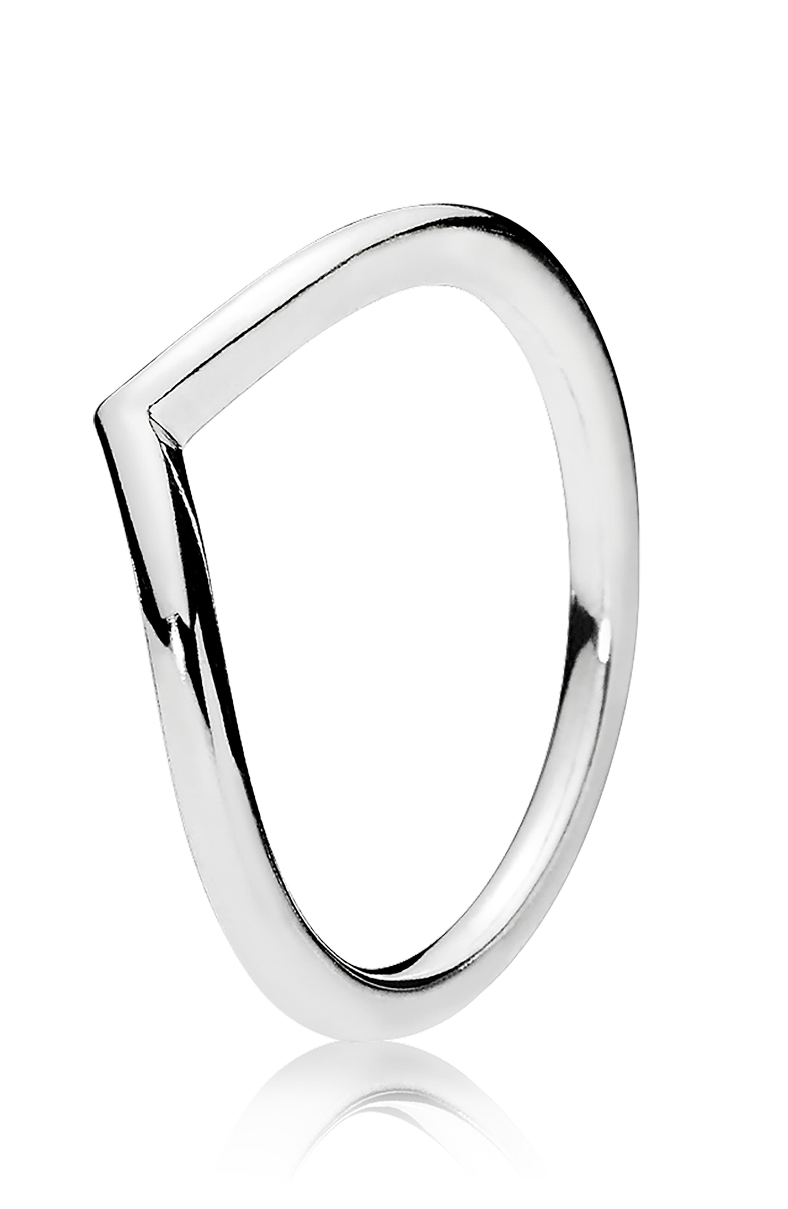 PANDORA Wishbone Ring, Size 6 in Silver at Nordstrom