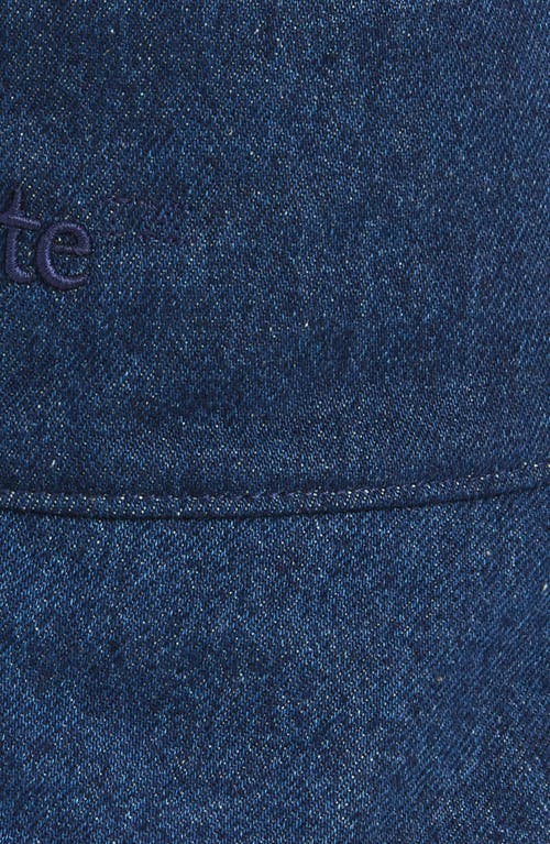 Off-white Bookish Logo Denim Bucket Hat In Medium Blue - M