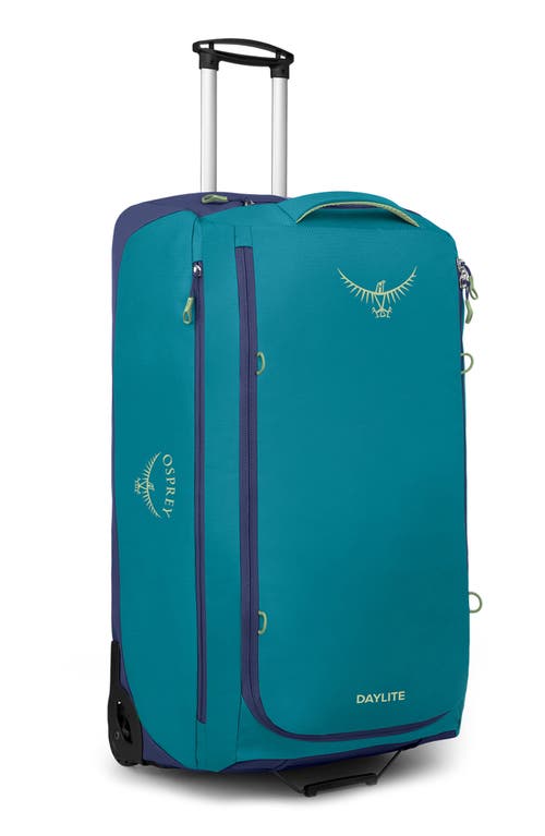 Shop Osprey Daylite 115l 32-inch Wheeled Duffle Bag Luggage In Blue Spikemoss Alkaline