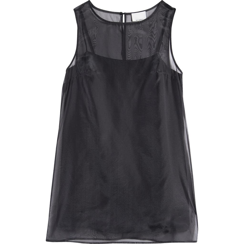 Shop Reformation Vina Sheer Overlay Minidress In Black