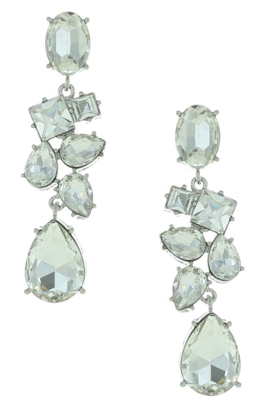 Shop Olivia Welles Corrinne Crystal Statement Earrings In Silver
